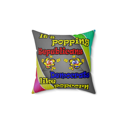popping like popcorn - Spun Polyester Square Pillow - (rainbow split)