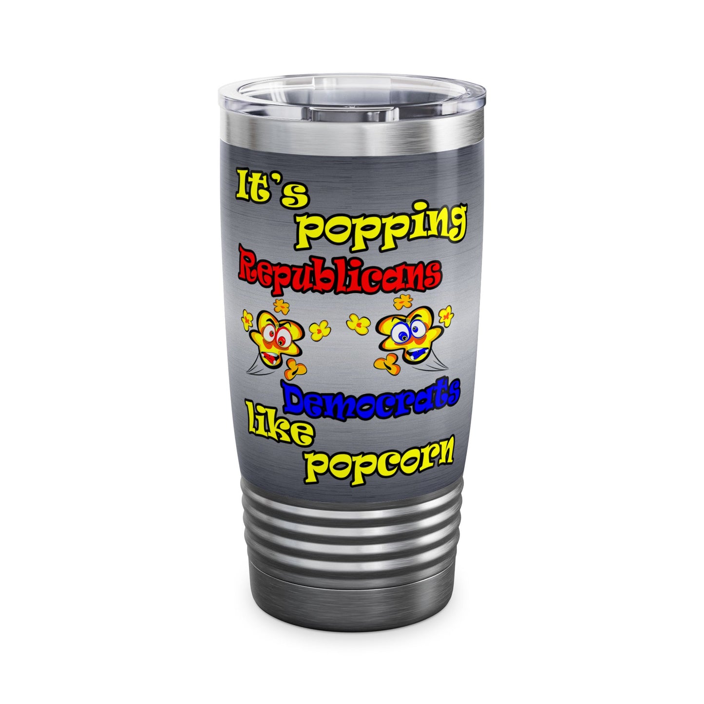 popping like popcorn - Ringneck Tumbler, 20oz (brushed nickel)