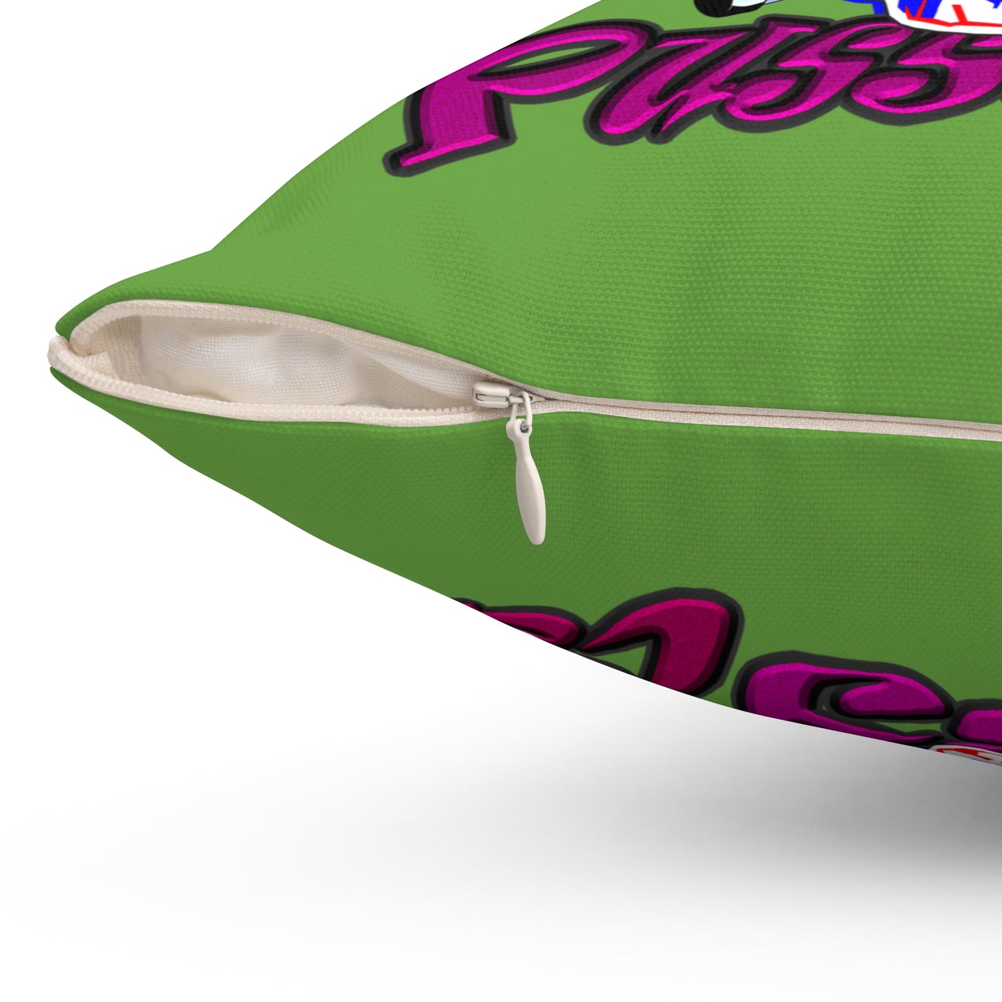 tag that - Spun Polyester Square Pillow - (green)