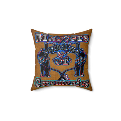 em cee squared - Spun Polyester Square Pillow - (dichromatic brown papyrus)