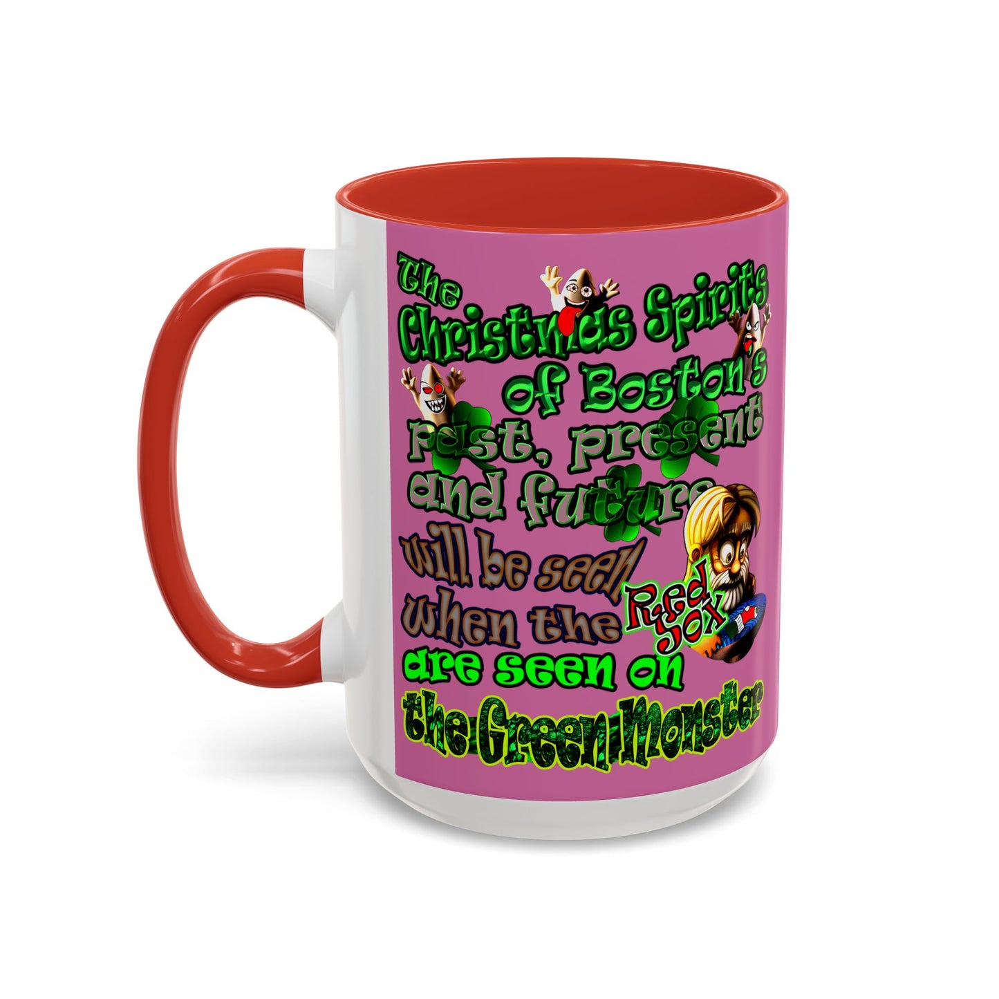 christmas spirits of boston - Accent Mug (light pink)