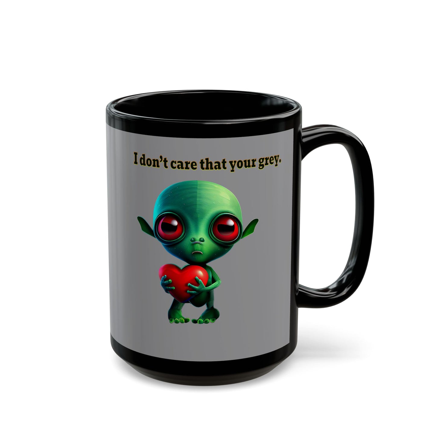 I don't care that your grey - Black Mug (grey)