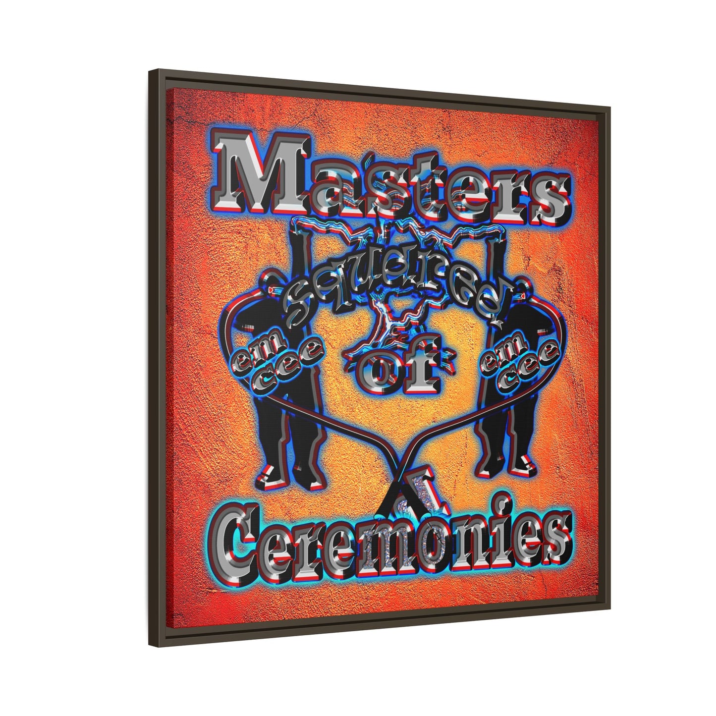 em cee squared - framed canvas art (burnt orange)
