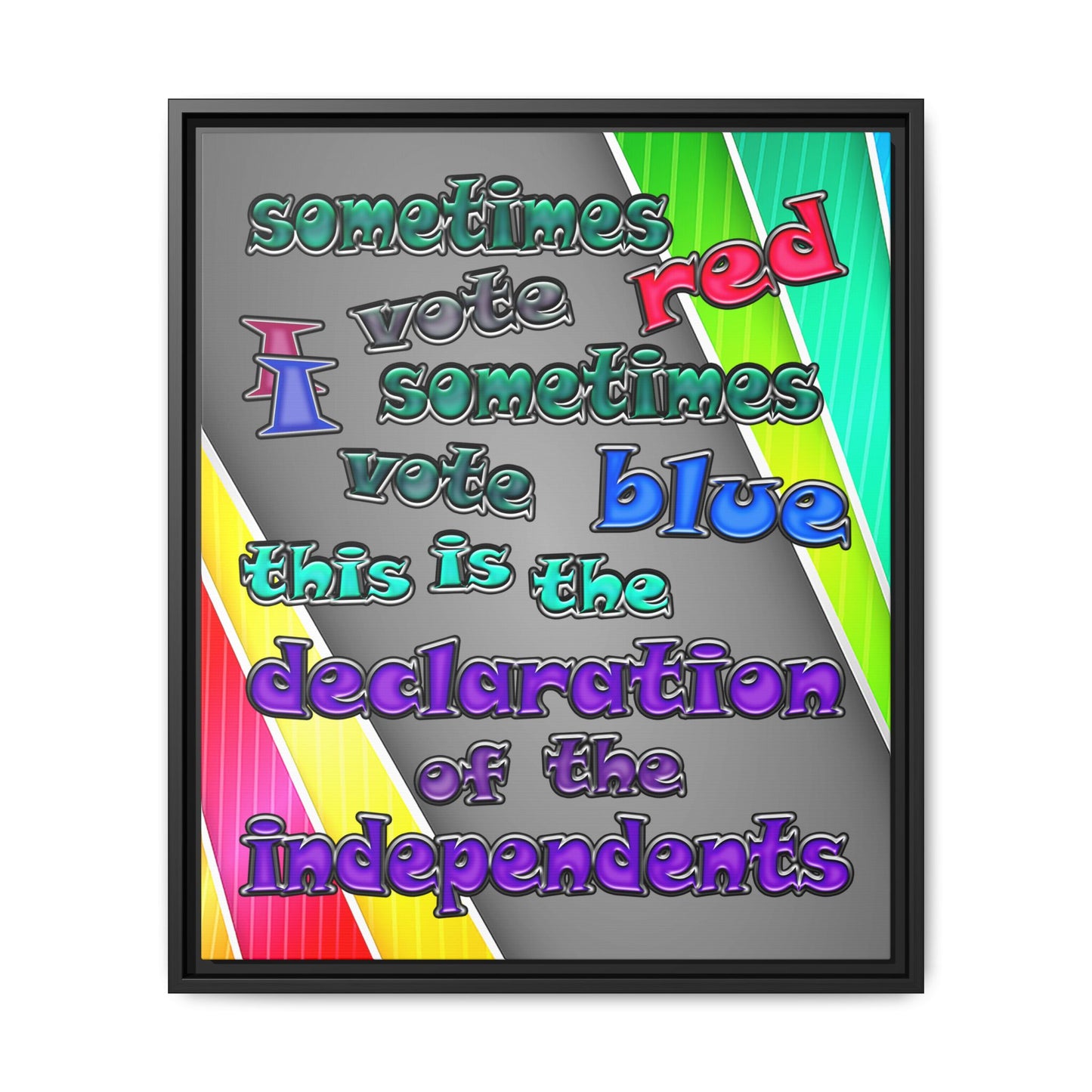 declaration of the independents - framed canvas art (rainbow split)