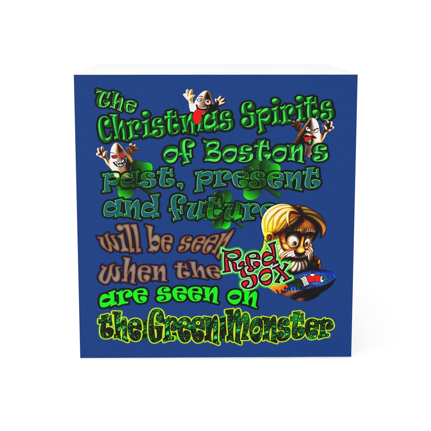 christmas spirits of boston - note cube (dark blue)