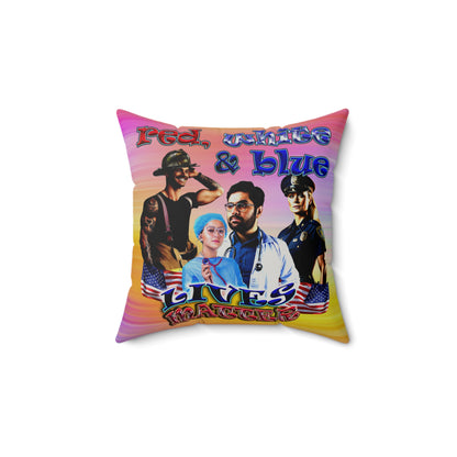 rw&b lives matter - Faux Suede Square Pillow - (color blur)