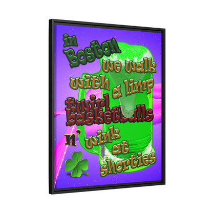 celtics logo - framed canvas art (purple-pink wave)