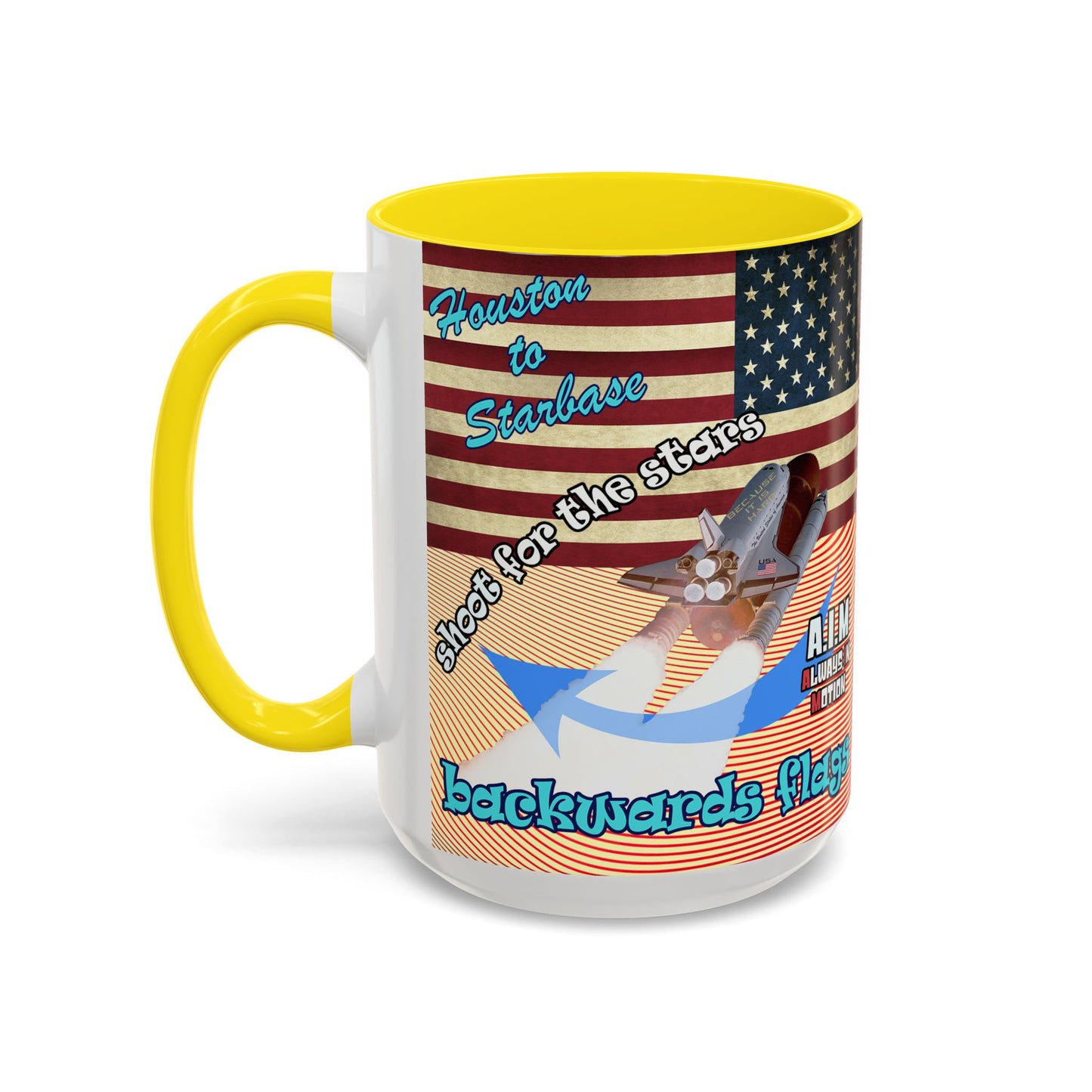 shoot for the stars - Accent Mug (yellow-orange wave)