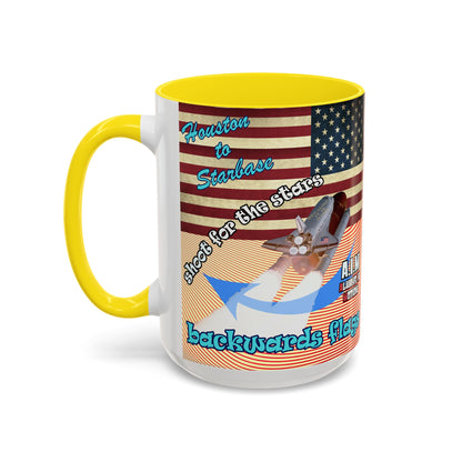 shoot for the stars - Accent Mug (yellow-orange wave)