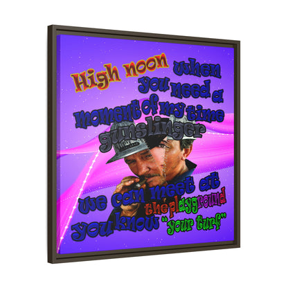 high noon - framed canvas art (purple-pink wave)