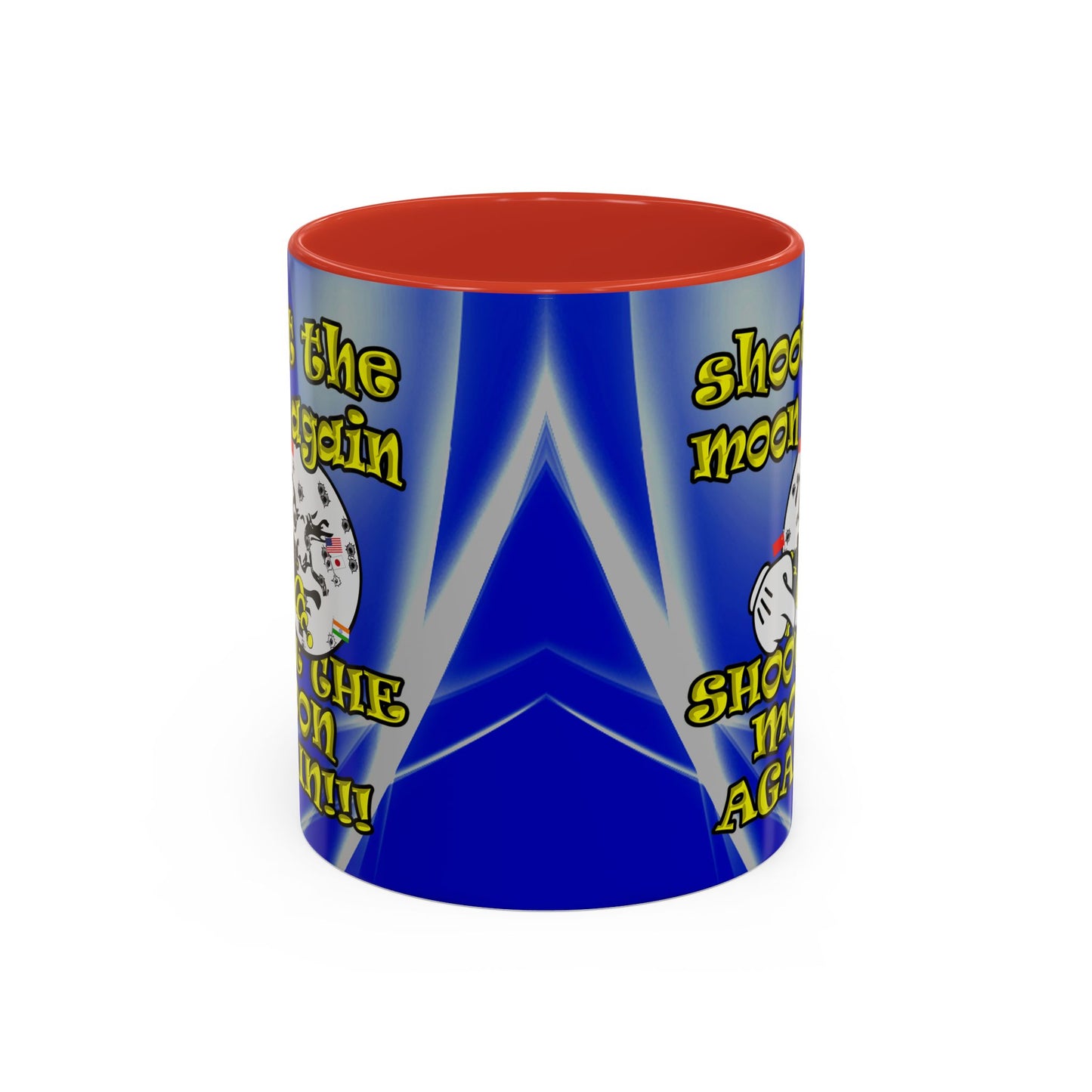 shoot the moon again - Accent Mug (blue-white wave)