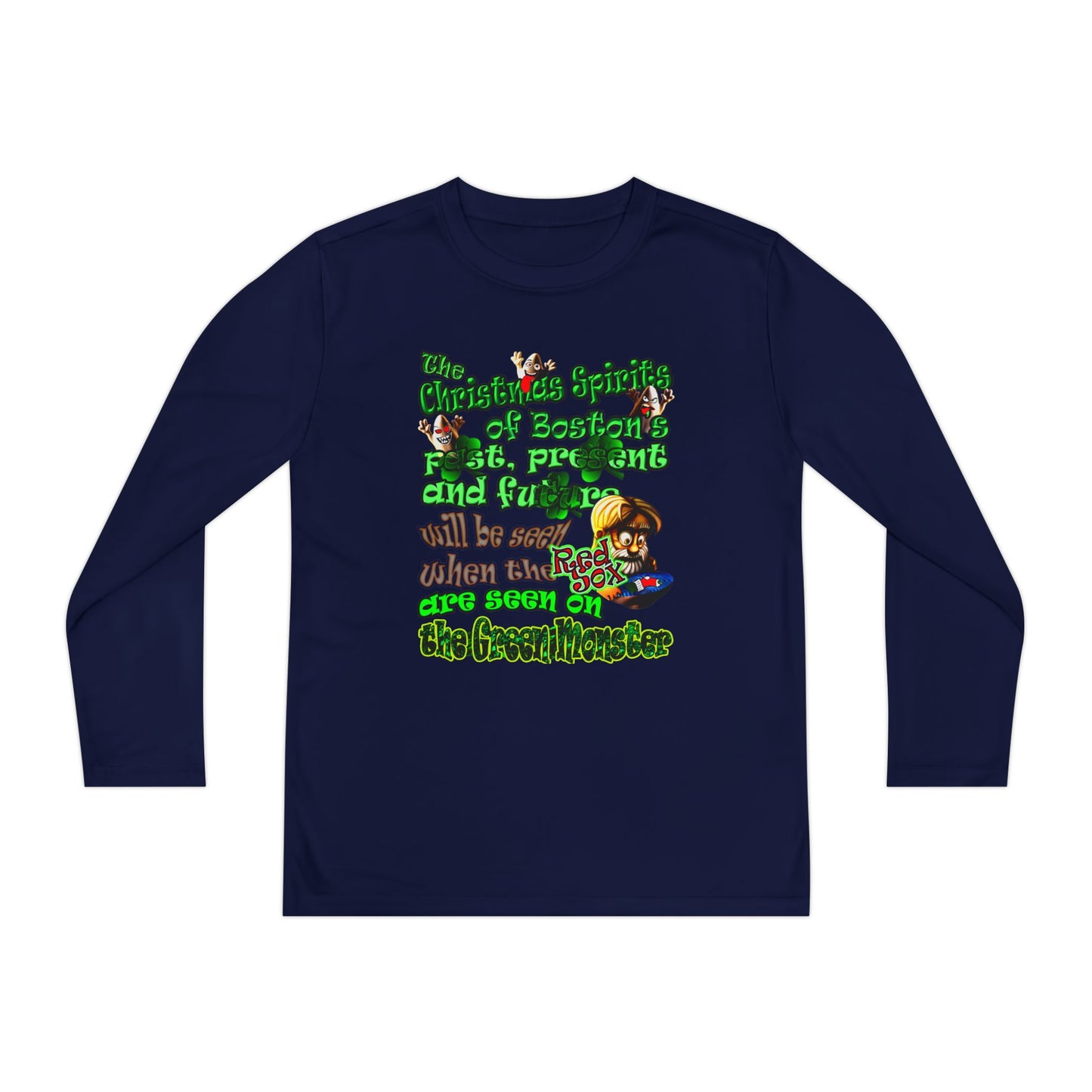 christmas spirits of boston - Youth Long Sleeve Competitor Tee