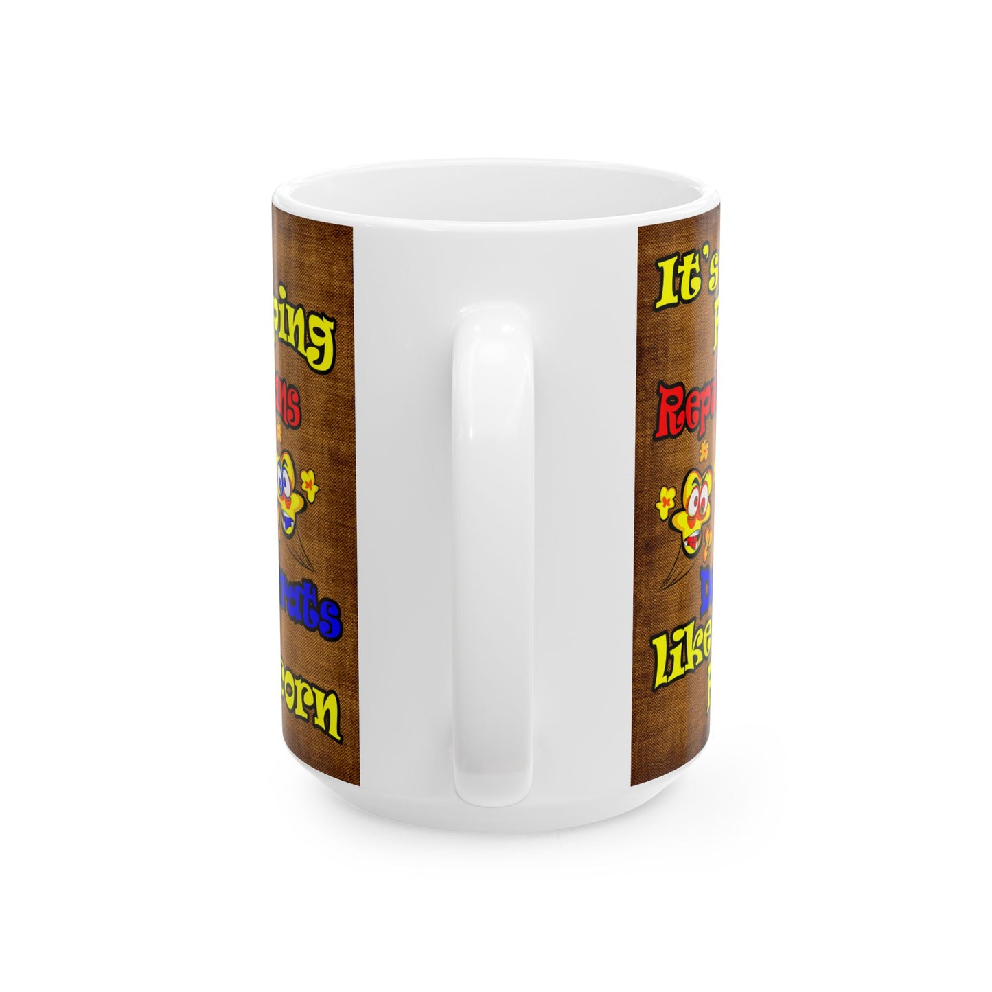 popping like popcorn - White Mug (brown papyrus)