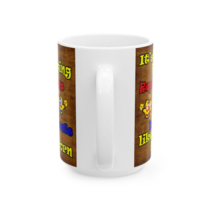 popping like popcorn - White Mug (brown papyrus)