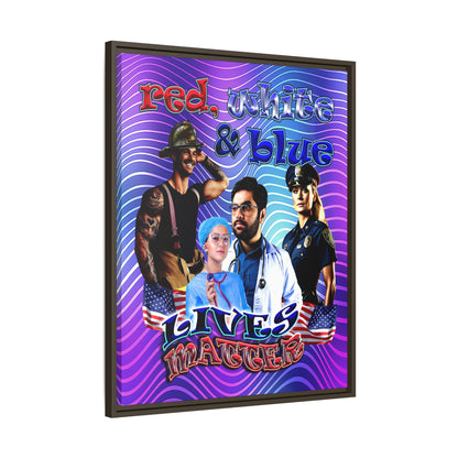 rw&b lives matter - framed canvas art (purple wave)
