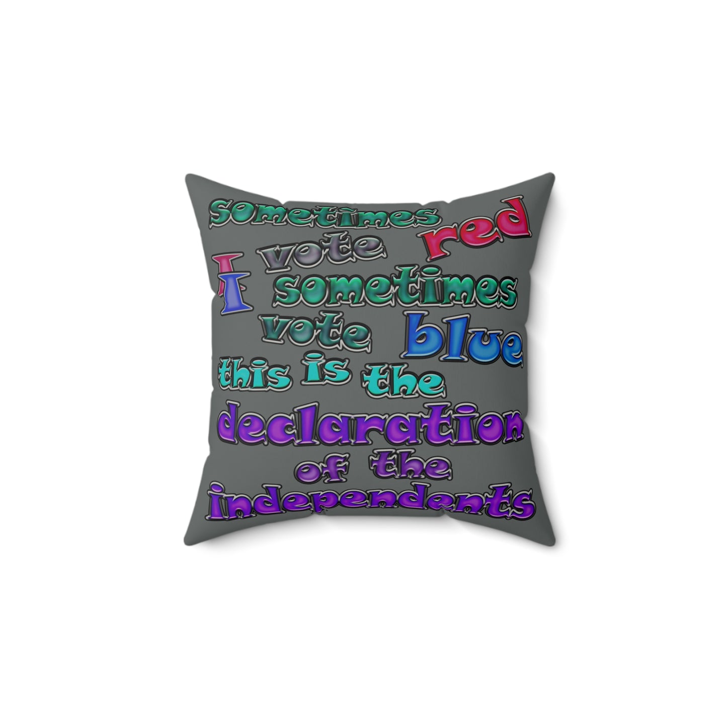 declaration of the independents - Faux Suede Square Pillow - (dark grey)