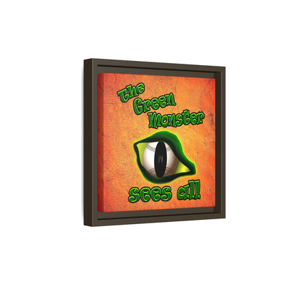 green monster - framed canvas art (burnt orange)