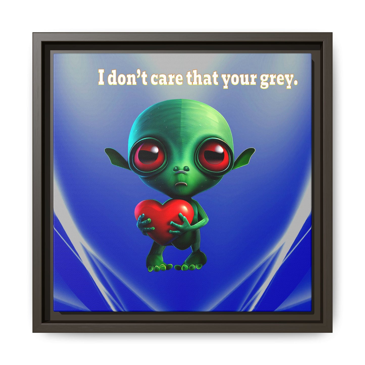 I don't care that your grey - framed canvas art (blue-white wave)