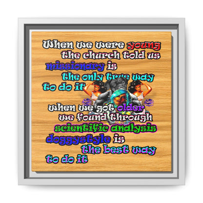 doggystyle - framed canvas art (butterscotch wood finish)