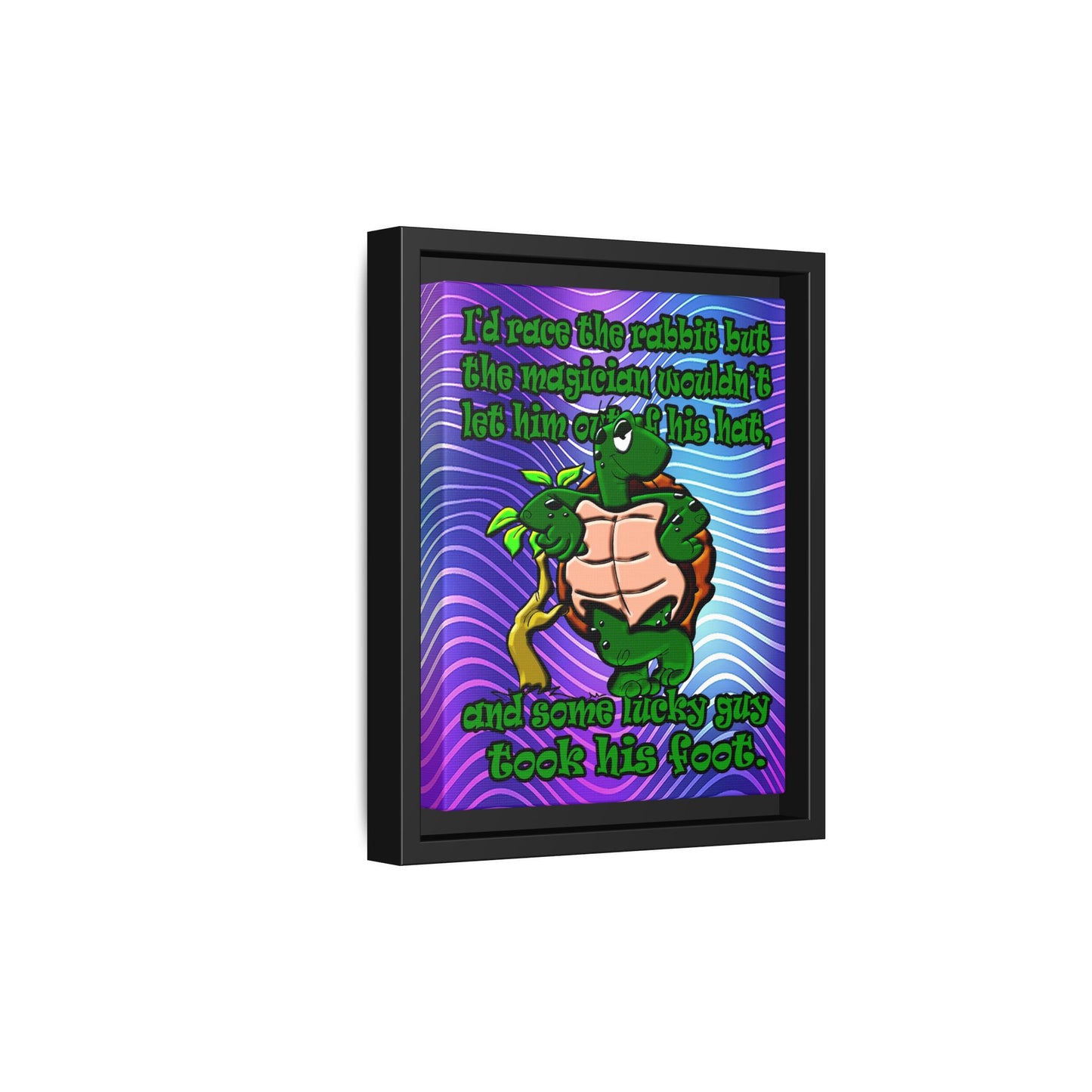 turtle race - framed canvas art (purple wave)