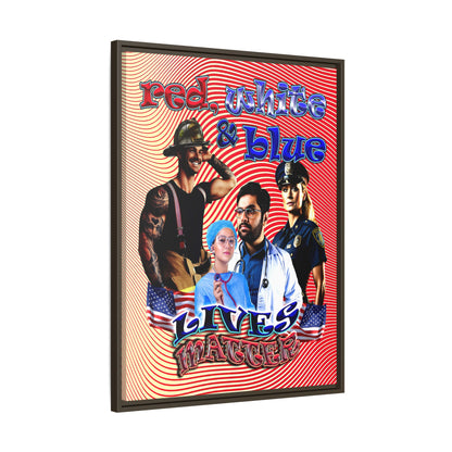 rw&b lives matter - framed canvas art (yellow-orange wave)