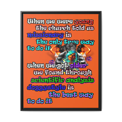 doggystyle - framed canvas art (orange)