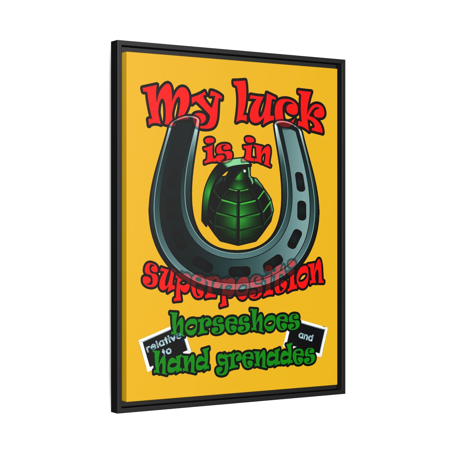 my luck - framed canvas art (yellow)