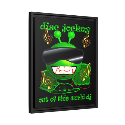 disc jockey - framed canvas art (black)