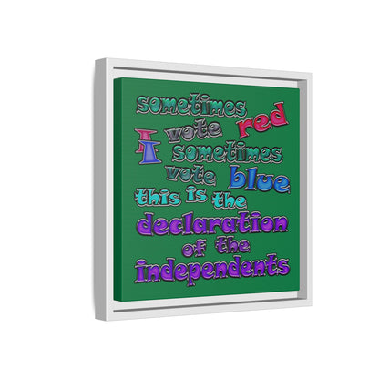 declaration of the independents - framed canvas art (dark green)