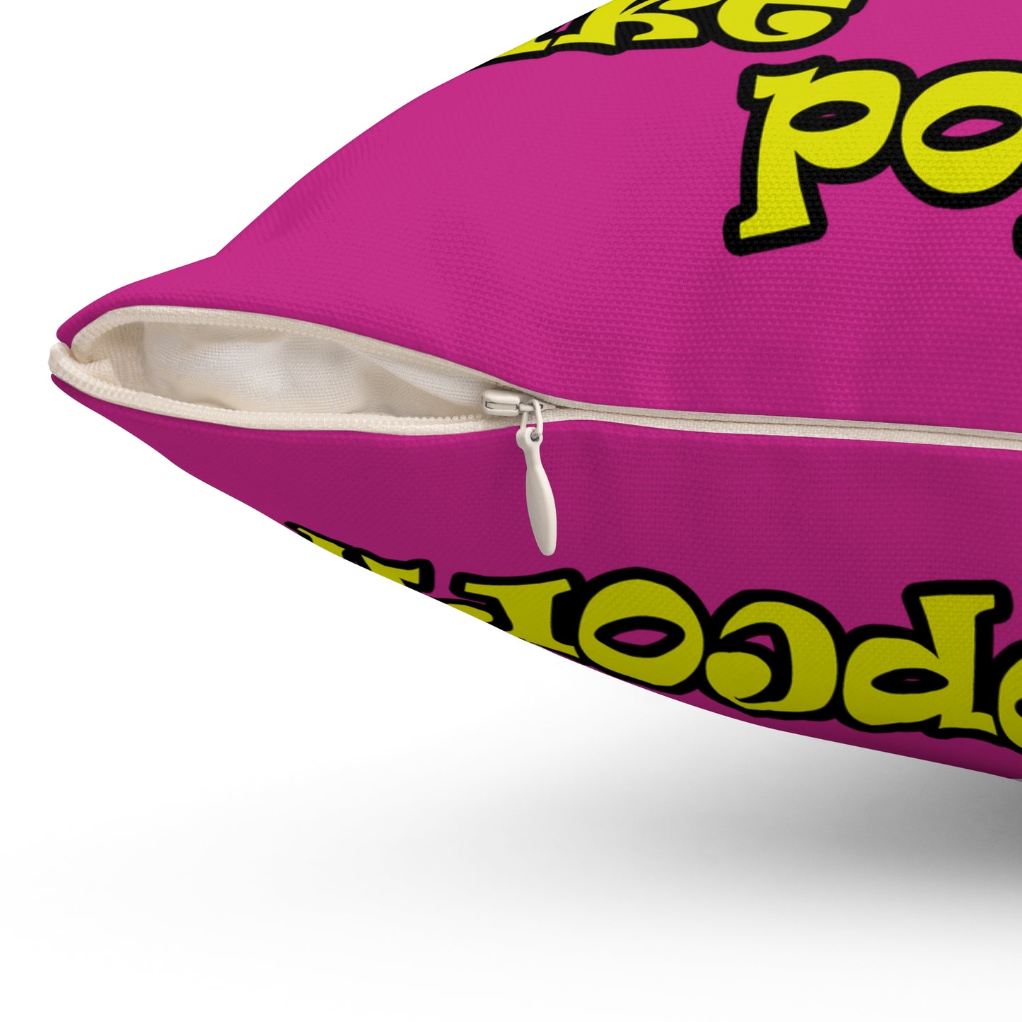 popping like popcorn - Spun Polyester Square Pillow - (pink)