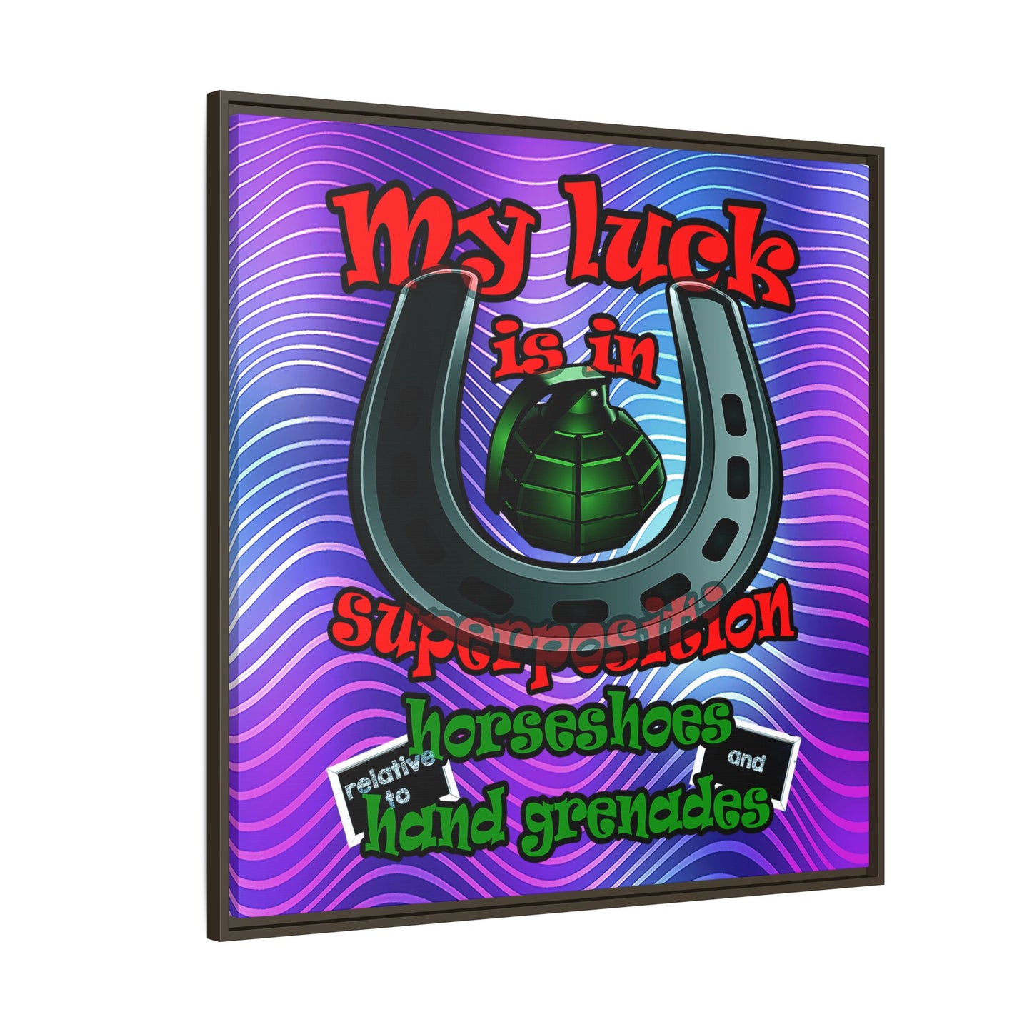 my luck - framed canvas art (purple wave)