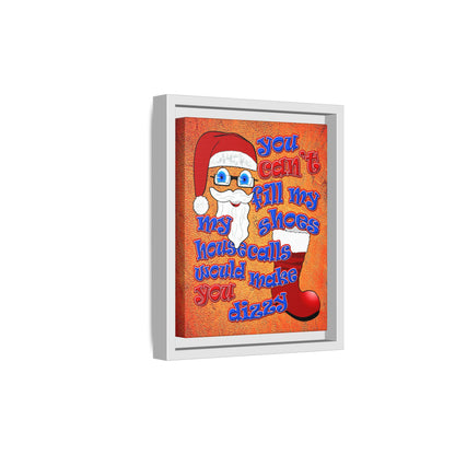 santa's shoes - framed canvas art (burnt orange)