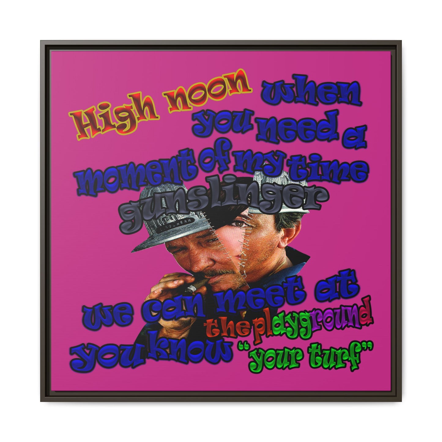 high noon - framed canvas art (pink)