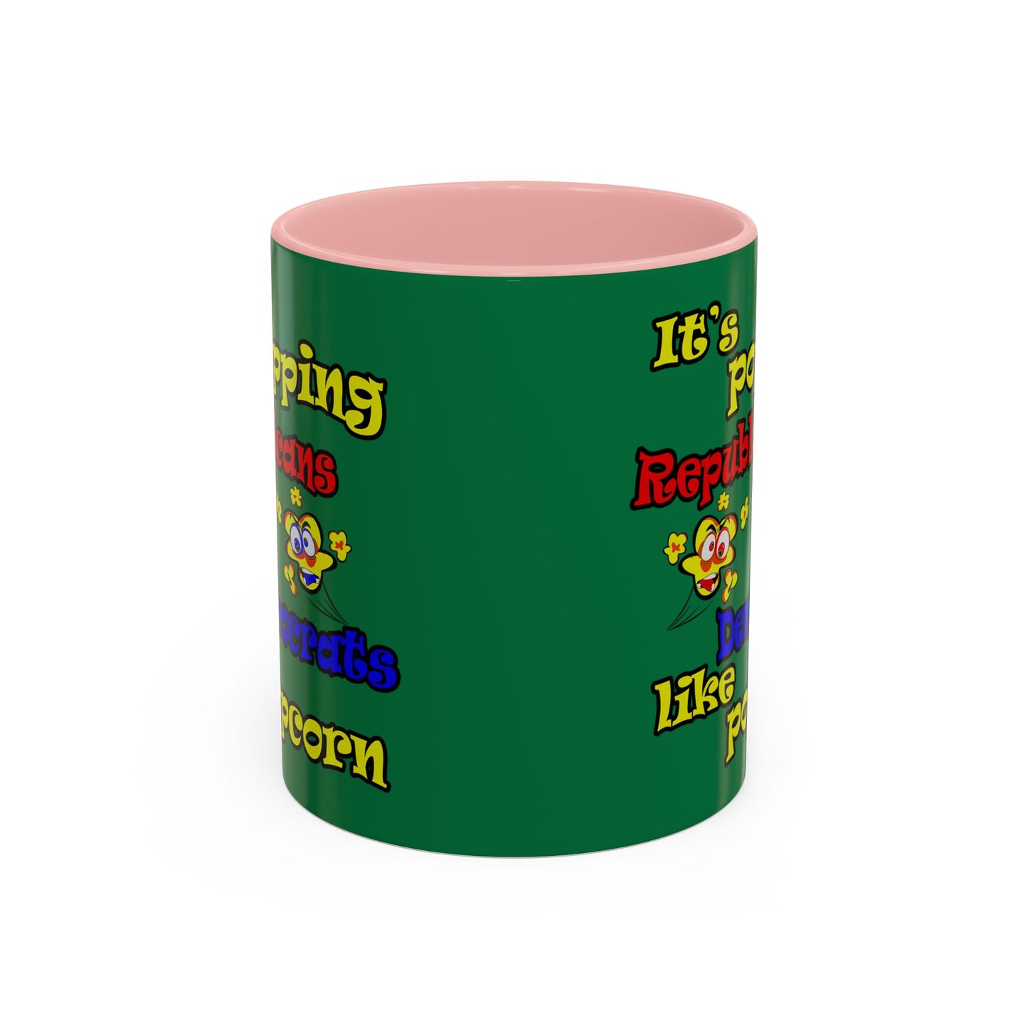 popping like popcorn - Accent Mug (dark green)