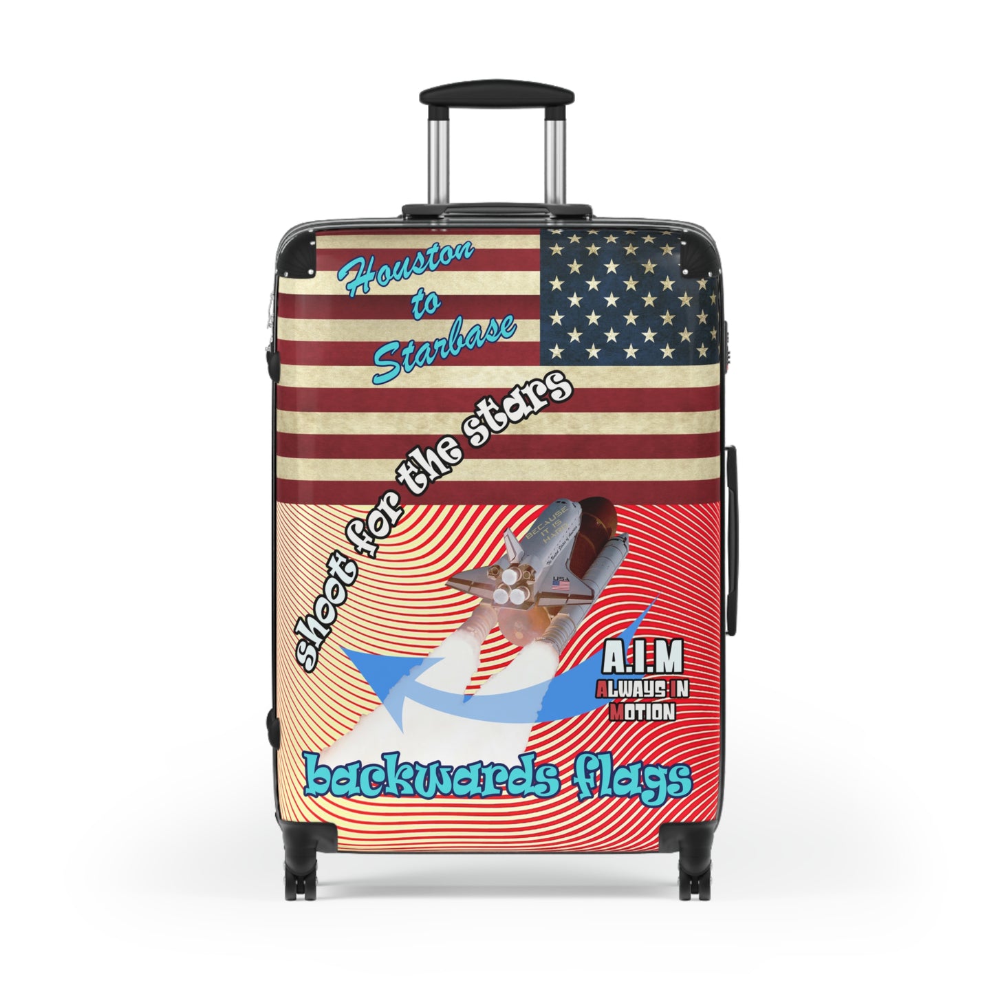 shoot for the stars - Suitcase (yellow-orange wave)