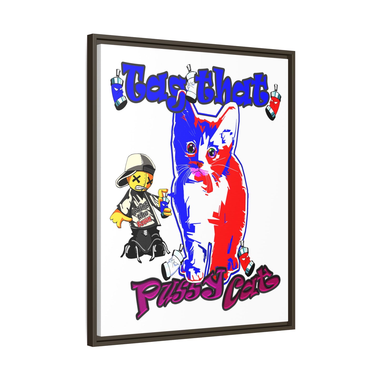 tag that - framed canvas art (white)