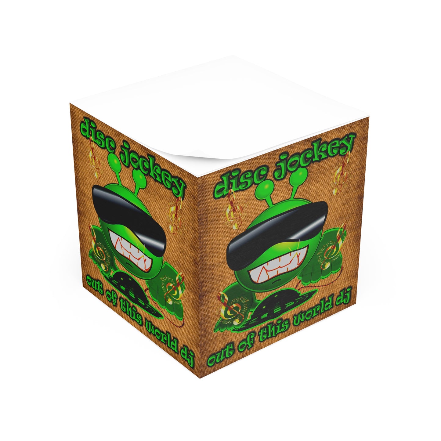 disc jockey - note cube (brown papyrus)