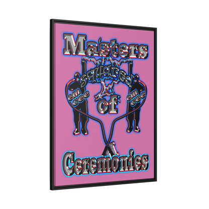 em cee squared - framed canvas art (light pink)