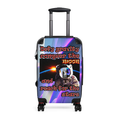 defy conquer reach - Suitcase (grey-pink wave)