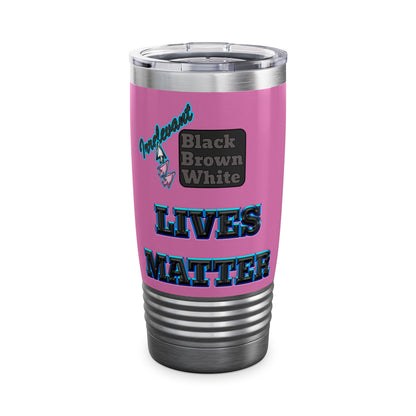 irrelevant - Ringneck Tumbler, 20oz (light pink)