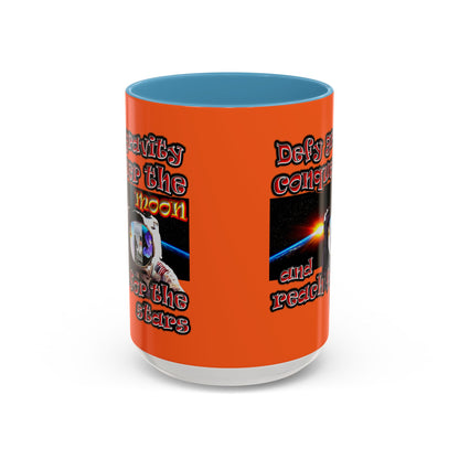 defy conquer reach - Accent Mug (orange)