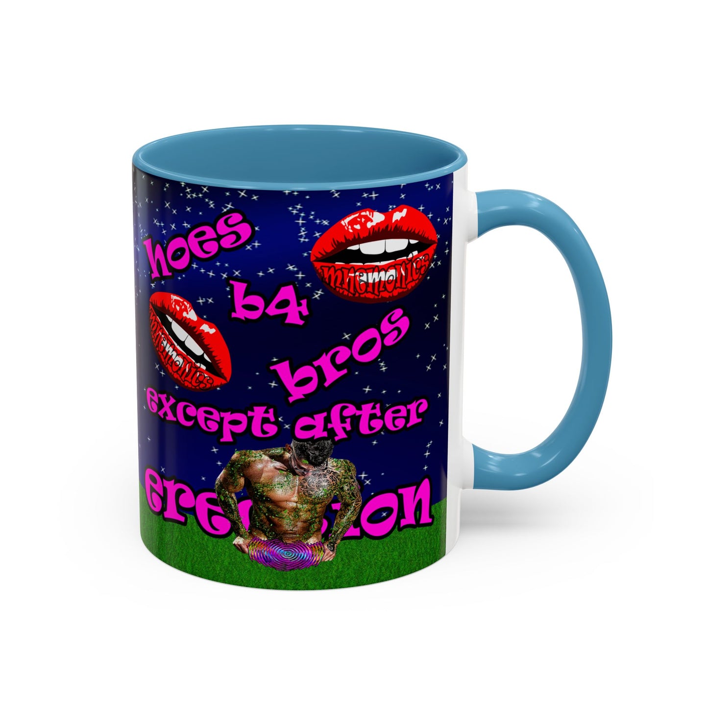 hoes b4 bros - Accent Mug ('snoops' background)