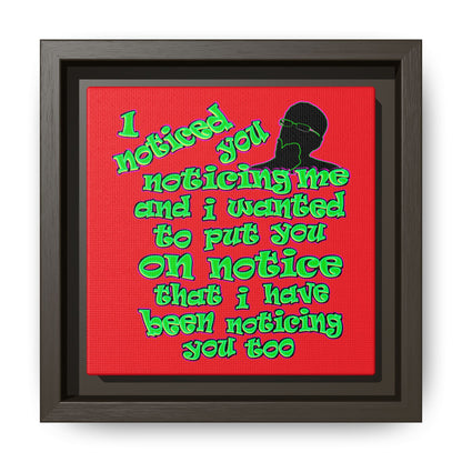 noticed you noticing - framed canvas art (red)