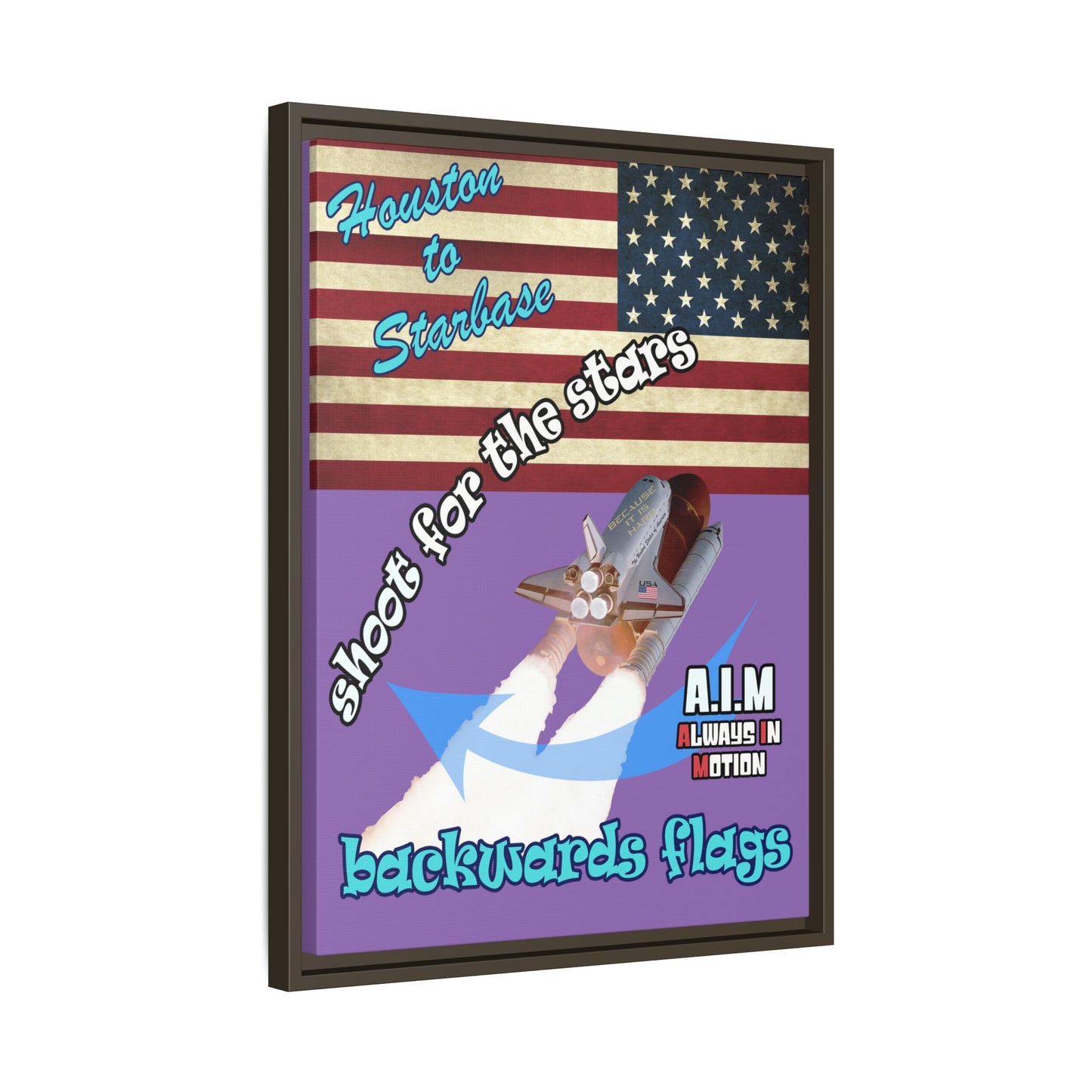 shoot for the stars - framed canvas art (light purple)