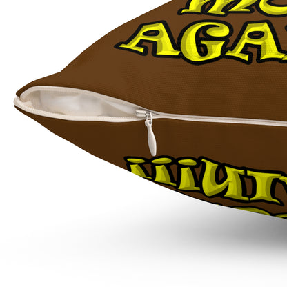 shoot the moon again - Spun Polyester Square Pillow - (brown)