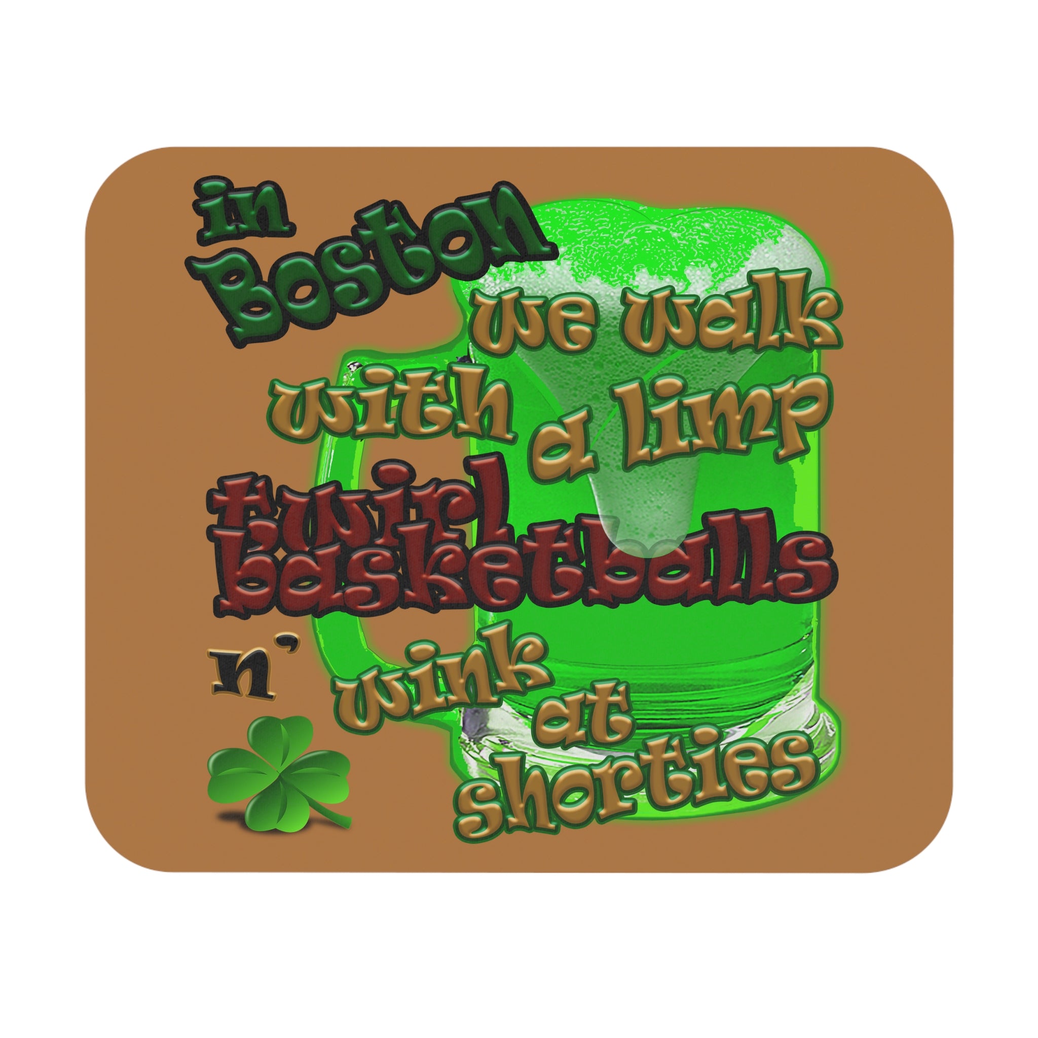 celtics logo - Mouse Pad (Rectangle) (light brown)