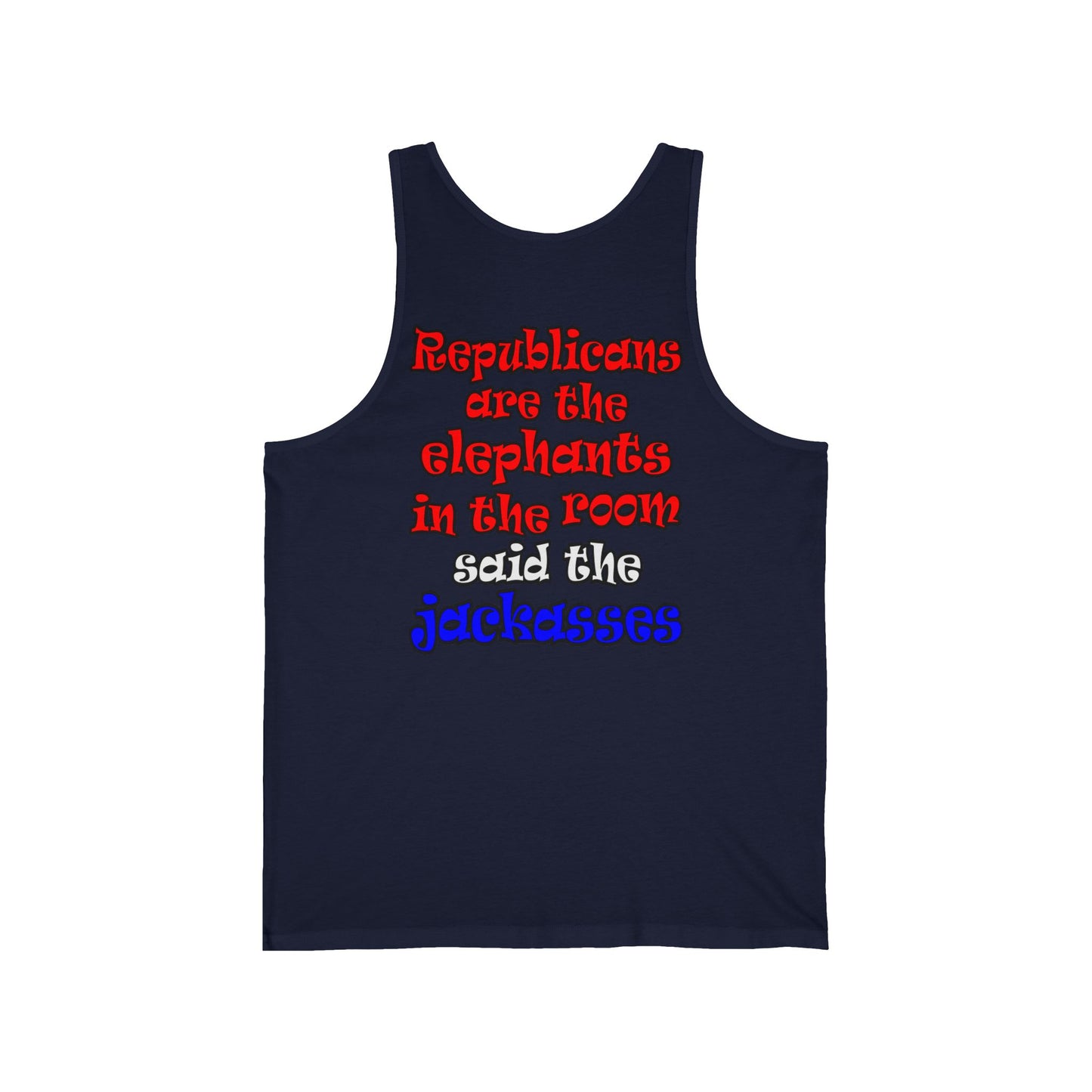 donkeys and elephants - Unisex Jersey Tank