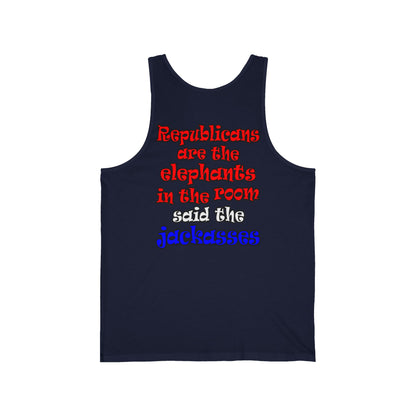 donkeys and elephants - Unisex Jersey Tank