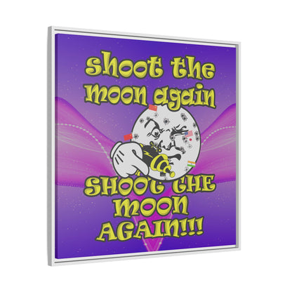 shoot the moon again - framed canvas art (purple-pink wave)
