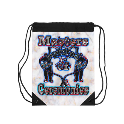 em cee squared - Drawstring Bag (white marble)